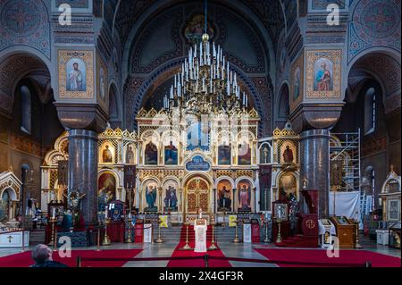 Intérieur de la cathédrale d'Uspenski, Helsinki, Finlande Banque D'Images