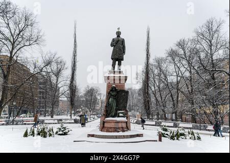 Statue de Johan Ludvig Runeberg, parc Esplanadi, Helsinki, Finlande Banque D'Images