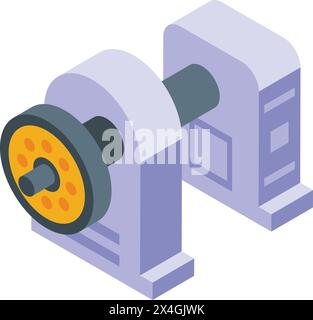 Vecteur isométrique d'icône de production de roue de métallurgie. Acier métallique. Fabrication industrielle Illustration de Vecteur