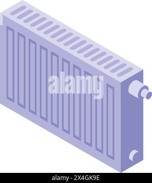 Vecteur isométrique d'icône de radiateur de chauffage. Système de chauffage domestique. Dispositif de chauffage d'intérieur Illustration de Vecteur