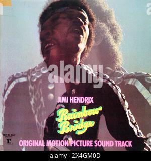 JIMI HENDRIX Rainbow Bridge ORIGINAL FILM SON - couverture de disque vinyle vintage Banque D'Images