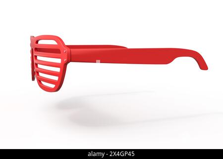 Obturateur rouge qui masque les lunettes de soleil sur le côté Banque D'Images