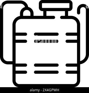 Vecteur de contour d'icône de pulvérisateur antiparasitaire. Matériel agricole pour engrais. Substance chimique de jardin Illustration de Vecteur