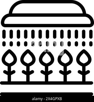 Vecteur de contour d'icône de pulvérisation de plantes pesticides. Lutte antiparasitaire agricole. Croissance saine des cultures Illustration de Vecteur