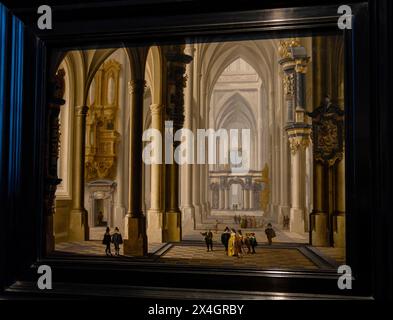 Intérieur d'une église gothique, Dirck van Delen, 1641, Rijksmuseum, Amsterdam, pays-Bas. Banque D'Images