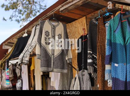 Produits tricotés faits à la main, Zlatibor - Serbie Banque D'Images