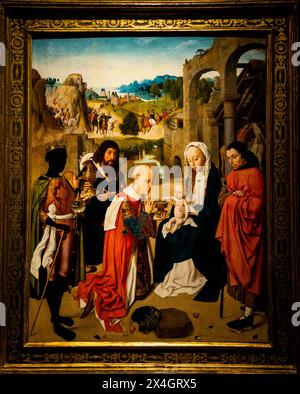 L'Adoration des Mages, Geertgen tot Sint Jans, Rijksmuseum, Amsterdam, pays-Bas. Banque D'Images