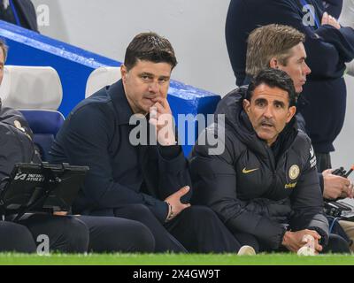 Londres, Royaume-Uni. 02 mai 2024 - Chelsea v Tottenham Hotspur - premier League - Stamford Bridge. Mauricio Pochettino, directeur de Chelsea. Crédit photo : Mark pain / Alamy Live News Banque D'Images