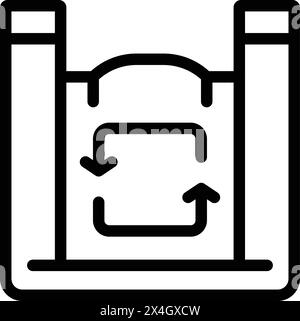 Vecteur de contour d'icône d'usine de recyclage. Centre de traitement des déchets. Parc de tri de déchets Illustration de Vecteur