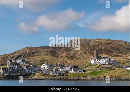 Castlebay sur l'île de Barra, Hébrides extérieures, Écosse. Banque D'Images