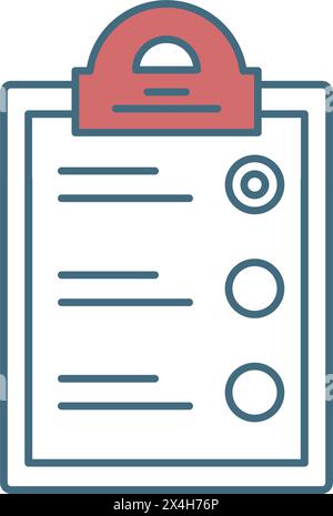 Formulaire de liste de contrôle de vecteur plat d'icône du presse-papiers Illustration de Vecteur