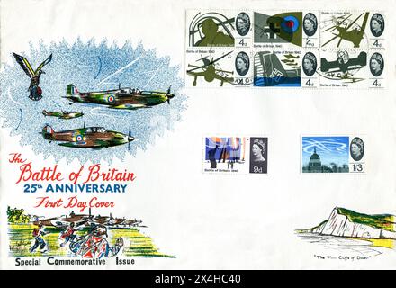 1965 – Une couverture commémorative spéciale du premier jour produite en 1965 par la Royal Air Force Association pour commémorer le 25e anniversaire de la bataille d'Angleterre. Banque D'Images