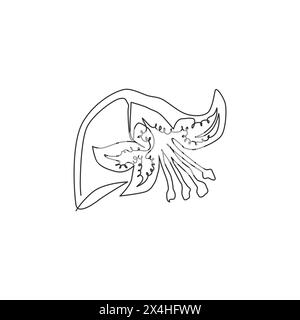 Simple dessin d'une ligne de beauté frais lilium pour le logo de jardin. Fleur de lis de tigre décoratif imprimable pour l'impression d'affiche de décoration de maison d'art mural. Moderne co Illustration de Vecteur