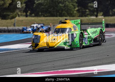 43 ALVAREZ Sebastian (mex), LOMKO Vladislav (fra), DILLMANN Tom (fra), compétition Inter Europol, ORECA 07 - Gibson, action lors de la 2ème manche des European le Mans Series 2024 sur le circuit Paul Ricard du 3 au 5 mai 2024 au Castellet, France - photo Marc de Mattia / DPPI Banque D'Images