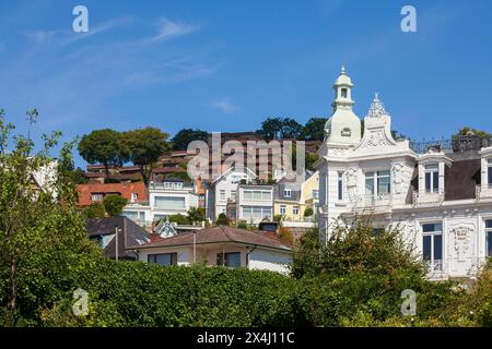 Villa dans le Treppenviertel, immeuble résidentiel, quartier Blankenese, Hambourg, Allemagne Banque D'Images