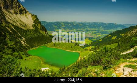 Unterer Gaisalpsee, Allgaeu Alpes, Allgaeu, Bavière, Allemagne Banque D'Images