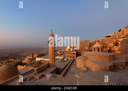 Mardin vieille ville au lever du soleil, Mardin, Turquie Banque D'Images