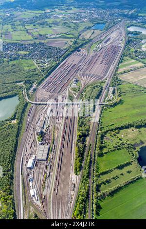 Vue aérienne, triage de Maschen, chemin de fer, chemin de fer de marchandises, Maschen, basse-Saxe Banque D'Images