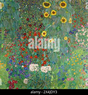 Cottage jardin avec tournesols. Gustav Klimt. 1906. Banque D'Images