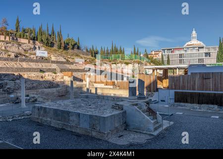 Musée du Forum romain Cerro Molinete L'ancienne Carthago Nova un des plus grands parcs archéologiques urbains d'Espagne dans la ville de Carthagène, Murcie. Banque D'Images