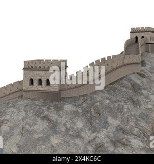 Grande Muraille de Chine isolée Banque D'Images