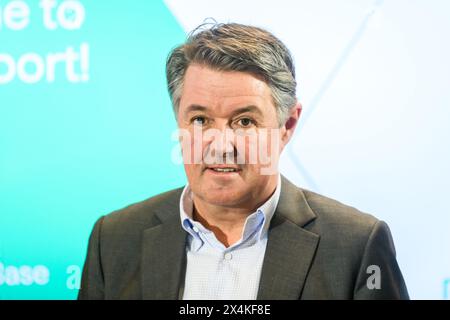 RIGA, LETTONIE. 30 avril 2024. Geir Karlsen, PDG de Norwegian. La compagnie aérienne norvégienne ouvre une base, à l'aéroport international de Riga (RIX). Banque D'Images