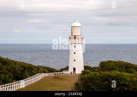 Apollo Bay Australie, vue du phare de Cape Otway avec l'océan sud en arrière-plan Banque D'Images