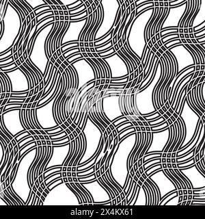 Motif zigzag monochrome sans couture. Arrière-plan entrelacé abstrait. Art vectoriel Illustration de Vecteur