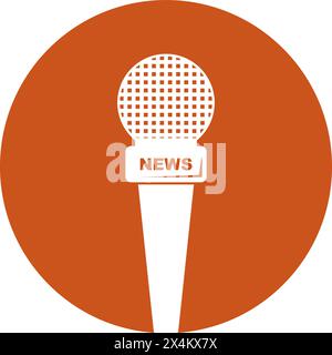 Conception de symbole d'illustration vectorielle de logo de microphone News Illustration de Vecteur