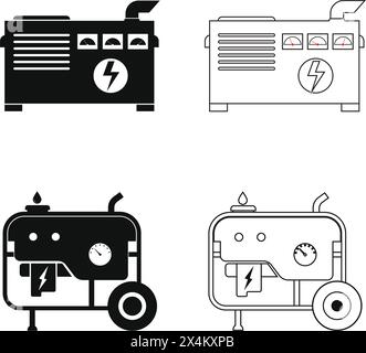 Icône de générateur électrique, conception d'illustration vectorielle Illustration de Vecteur