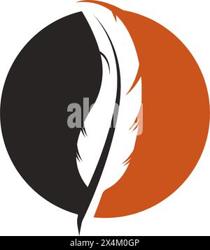 Conception de modèle d'illustration de stock de logo de stylo Quill Illustration de Vecteur