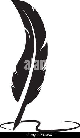 Conception de modèle d'illustration de stock de logo de stylo Quill Illustration de Vecteur
