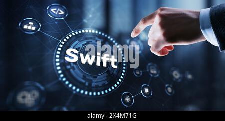 SWIFT. Système de virement bancaire international. Society for Worldwide Interbank Financial Telecommunications Banque D'Images