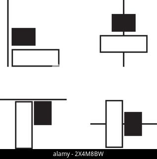 Conception de symbole d'illustration vectorielle d'icônes d'alignement Illustration de Vecteur