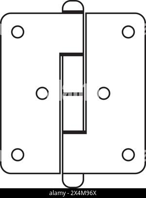 Conception de symbole d'illustration vectorielle d'icône de charnière de porte Illustration de Vecteur