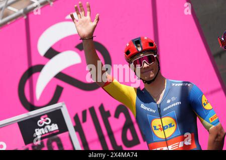 Italia. 04 mai 2024. MILAN Jonathan LIDL-TREK Team lors de l'étape 1 du Giro d'Italia de Venaria Reale à Turin, 4 mai 2024 Italie. (Photo de Gian Mattia D'Alberto/Lapresse) crédit : LaPresse/Alamy Live News Banque D'Images