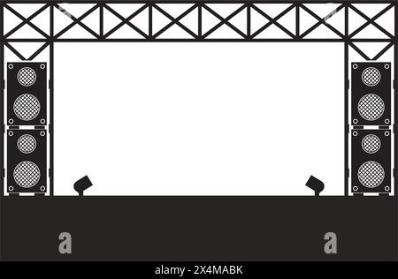 conception de modèle d'illustration vectorielle d'icône de scène de festival de musique Illustration de Vecteur
