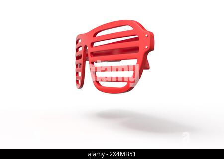 Stores d'obturateur rétro rouges sur fond blanc Banque D'Images