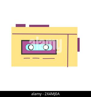 élément rétro des années 90 pour jouer de la musique, 80s, ou élément y2k, style rétro. Peut être utilisé pour les autocollants, bannière, carte de voeux. Illustration de Vecteur