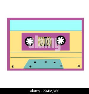 cassette d'élément rétro des années 90 ou 80, élément y2k, style rétro. Peut être utilisé pour les autocollants, bannière, carte de voeux. Illustration de Vecteur