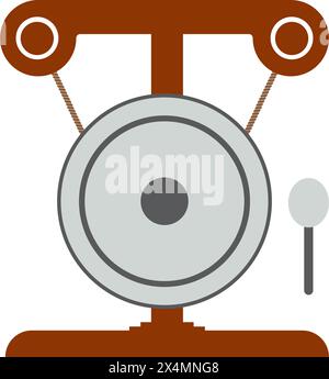 Icône de gong ou instrument de musique traditionnel indonésien, conception de symbole d'illustration vectorielle Illustration de Vecteur