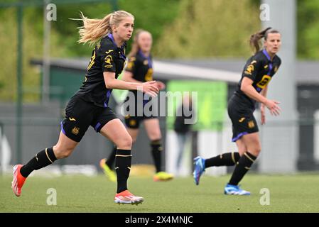 Oud Heverlee, Belgique. 04 mai 2024. Ludmila Matavkova (19 ans) d'Anderlecht photographiée lors d'un match de football féminin entre Oud Heverlee Leuven et RSC Anderlecht le 7ème jour des play offs de la saison 2023 - 2024 de la Super League belge des femmes du Lotto, le samedi 4 mai 2024 à Oud Heverlee, Belgique . Crédit : Sportpix/Alamy Live News Banque D'Images