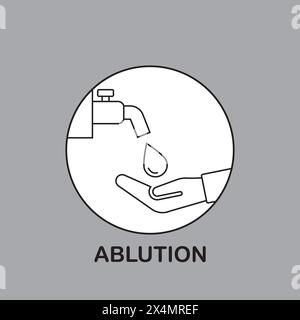 Icône d'ablution ou de nettoyage avant le culte dans la religion islamique vecteur illustration symbole design Illustration de Vecteur