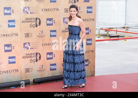 3 mai 2024, Rome, Italie : Barbara Ronchi assiste au tapis rouge des Donatello Awards 2024 dans les studios CinecittÃ à Rome (crédit image : © Matteo Nardone/Pacific Press via ZUMA Press Wire) USAGE ÉDITORIAL SEULEMENT! Non destiné à UN USAGE commercial ! Banque D'Images