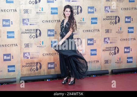 3 mai 2024, Rome, Italie : FotinÃ¬ Peluso assiste au tapis rouge des Donatello Awards 2024 dans les studios CinecittÃ à Rome (crédit image : © Matteo Nardone/Pacific Press via ZUMA Press Wire) USAGE ÉDITORIAL SEULEMENT! Non destiné à UN USAGE commercial ! Banque D'Images