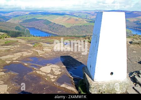 Plateau sommet et point trig sur la colline WIN Banque D'Images