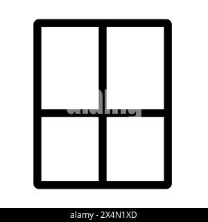 Vecteur d'icône de contour de réfrigérateur à double porte. Contour de réfrigérateur à double porte arrière-plan blanc isolé. Vecteur Illustration de Vecteur