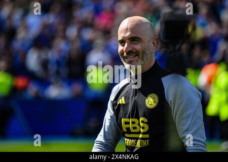 King Power Stadium, Leicester, Royaume-Uni. 4 mai 2024. EFL Championship Football, Leicester City versus Blackburn Rovers ; Leicester City Manager Enzo Maresca Credit : action plus Sports/Alamy Live News Banque D'Images