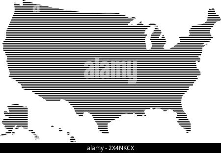Carte à motif rayé de l'Amérique. illustration vectorielle Illustration de Vecteur