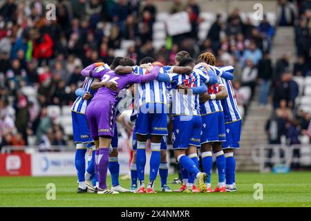 Sunderland, Royaume-Uni. 04 mai 2024. Sheffield Wednesday Team caucus pendant le match du Sunderland AFC v Sheffield Wednesday FC Sky Bet EFL Championship au Stadium of Light, Sunderland, Angleterre, Royaume-Uni le 4 mai 2024 Credit : Every second Media/Alamy Live News Banque D'Images